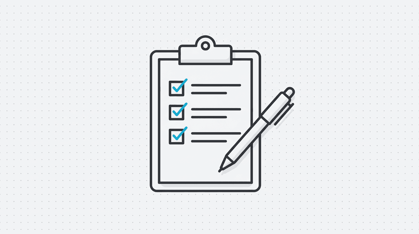 Supplier onboarding checklist clipboard illustration