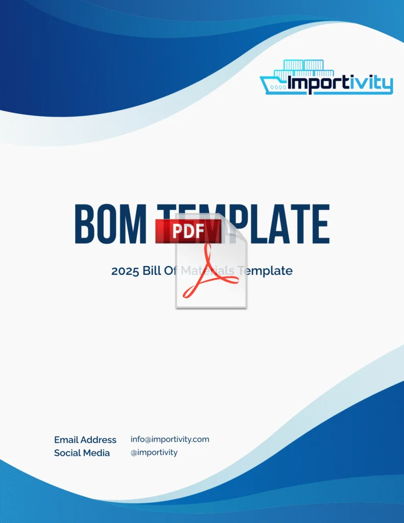 Bill of Materials Template PDF