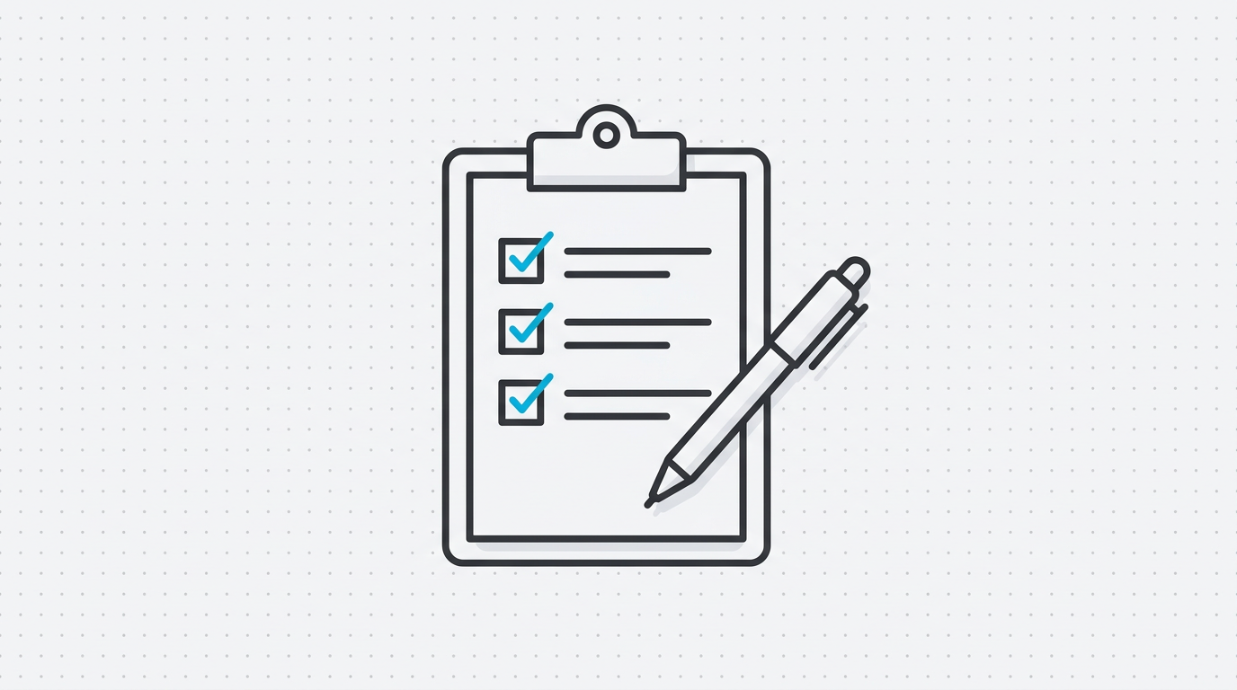 Supplier onboarding checklist clipboard illustration